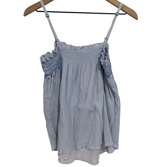 Rebecca Taylor Baby Blue Smocked Tank Top Size 8 - Picture 5 of 7